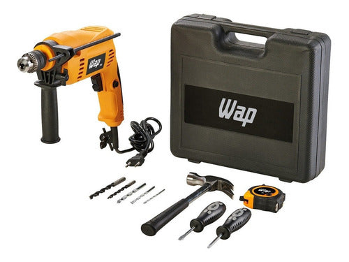 Furadeira E Parafusadeira 700w + 10 Acessórios + Maleta Wap
