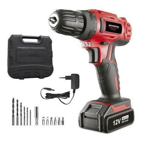 Furadeira Parafusadeira Sem Fio De 10mm Mondial Fpf-06m 12v