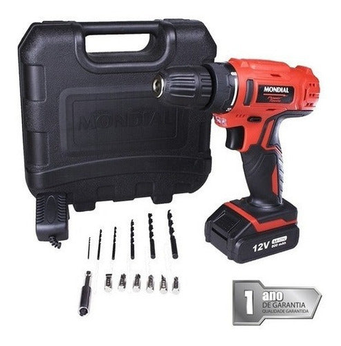 Furadeira Parafusadeira Sem Fio De 10mm Mondial Fpf-06m 12v
