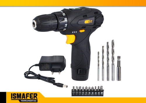Kit Furadeira Parafusadeira 12v Com Jogo De Brocas 300 Peça