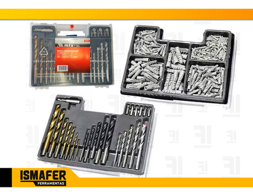 Kit Furadeira Parafusadeira 12v Com Jogo De Brocas 300 Peça