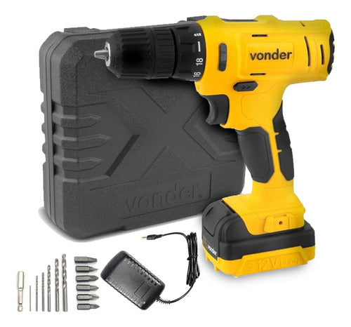 Parafusadeira Furadeira Pfv120 Bateria 12v Bivolt Vonder